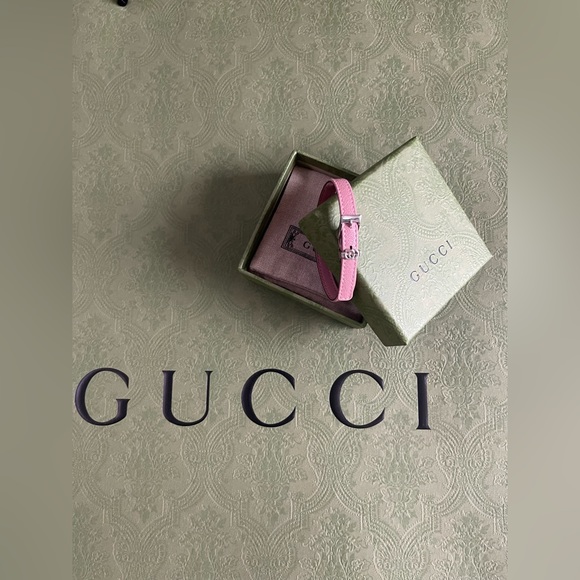 New Gucci Double G Leather Pink Bracelet💕 - Picture 8 of 10